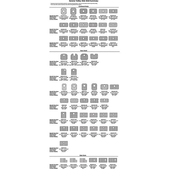 Sink Bottom Grid 14-1/4" X 17-5/8", Rear Corner Drain w/ Radius 3-3/4" Stainless - Picture 5 of 12
